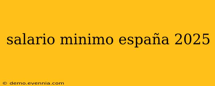 salario minimo españa 2025