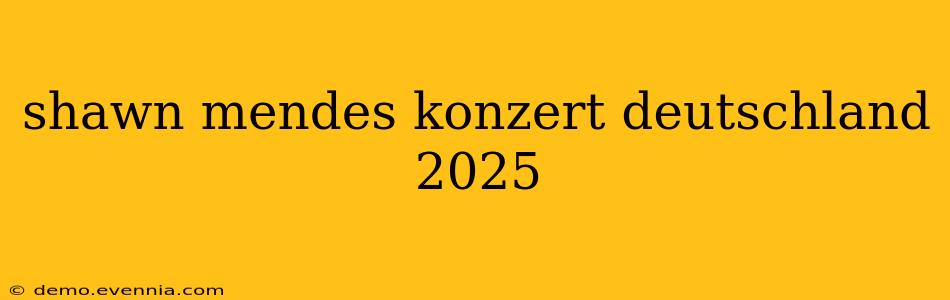 shawn mendes konzert deutschland 2025