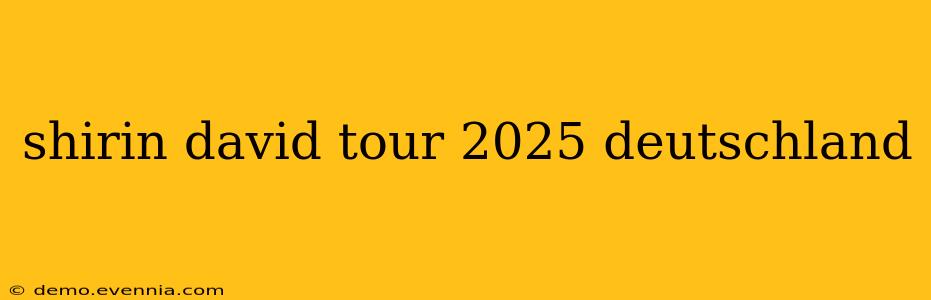 shirin david tour 2025 deutschland