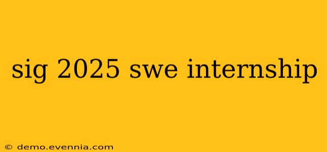 sig 2025 swe internship