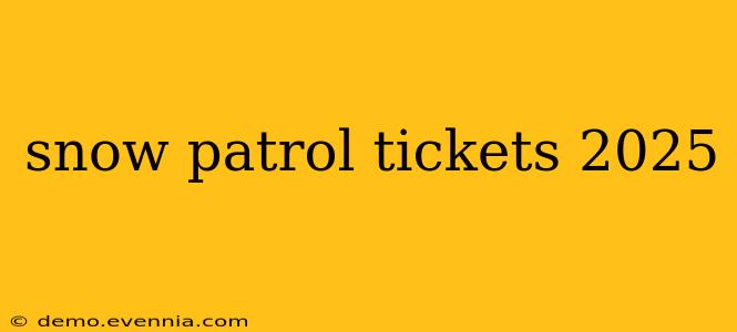 snow patrol tickets 2025