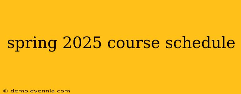 spring 2025 course schedule