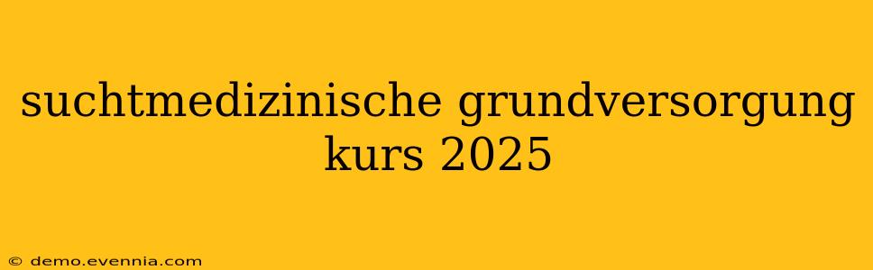 suchtmedizinische grundversorgung kurs 2025