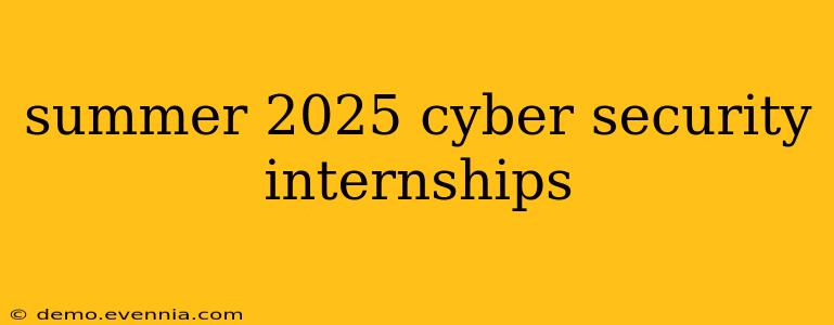 summer 2025 cyber security internships