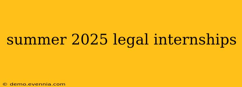 summer 2025 legal internships