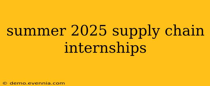 summer 2025 supply chain internships