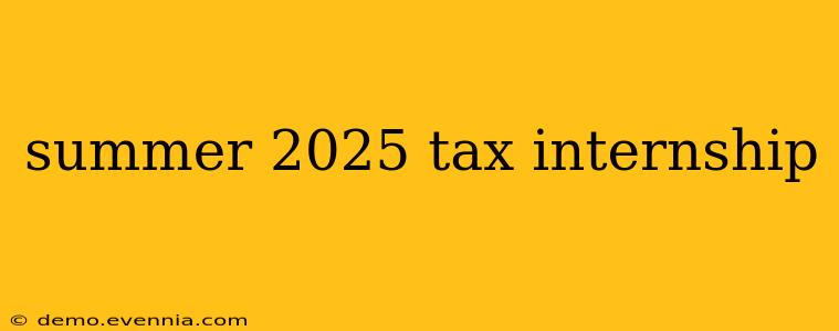 summer 2025 tax internship