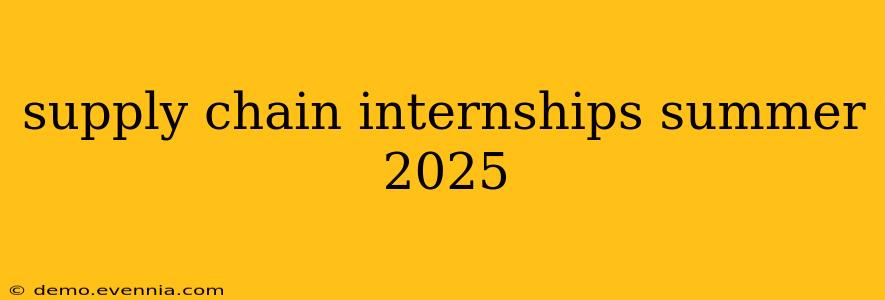 supply chain internships summer 2025