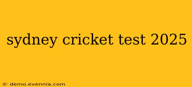 sydney cricket test 2025