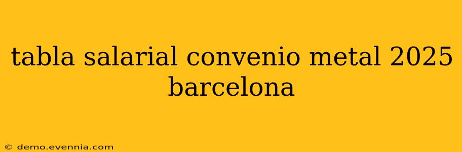 tabla salarial convenio metal 2025 barcelona