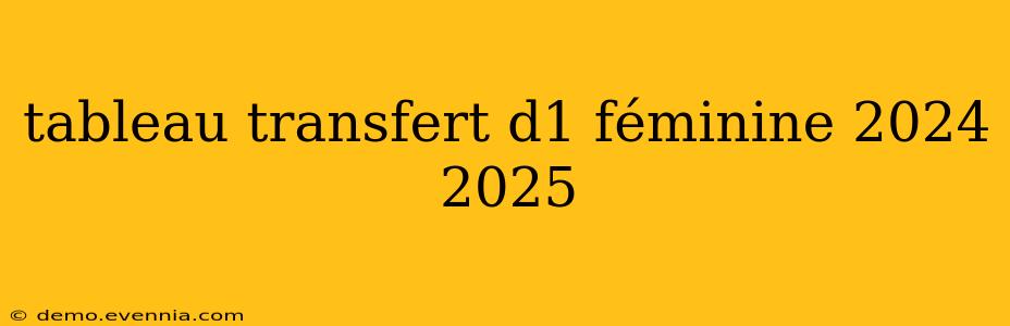 tableau transfert d1 féminine 2024 2025