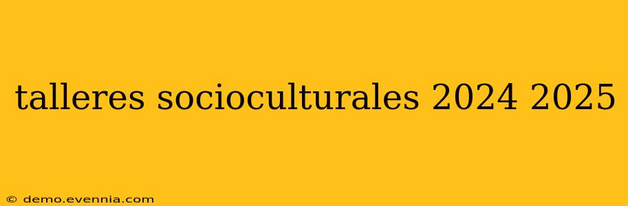 talleres socioculturales 2024 2025