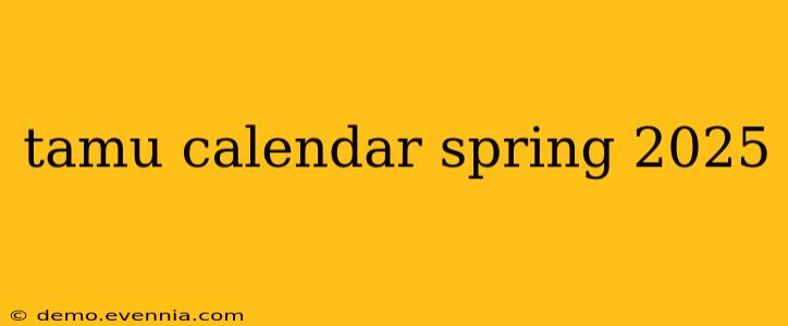 tamu calendar spring 2025