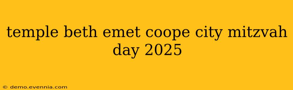 temple beth emet coope city mitzvah day 2025