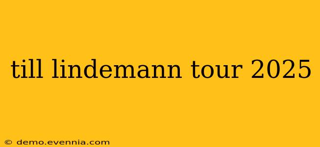 till lindemann tour 2025