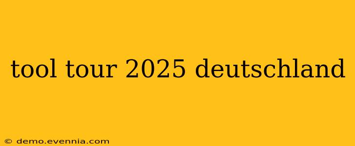 tool tour 2025 deutschland