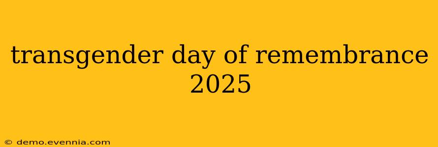 transgender day of remembrance 2025