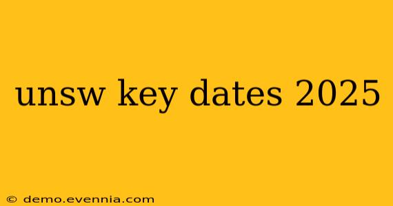 unsw key dates 2025