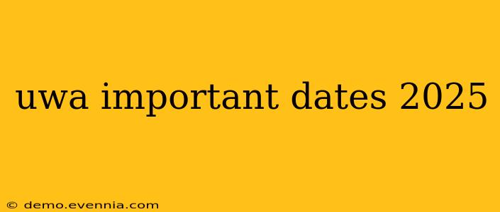 uwa important dates 2025