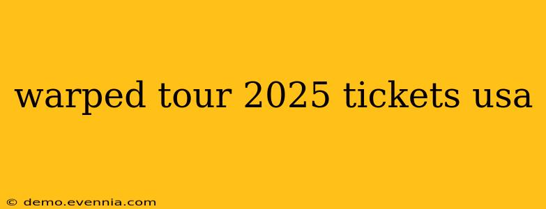 warped tour 2025 tickets usa