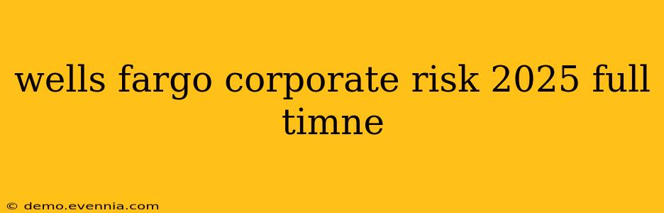 wells fargo corporate risk 2025 full timne