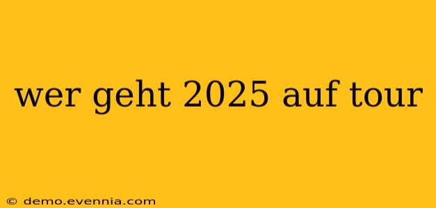 wer geht 2025 auf tour