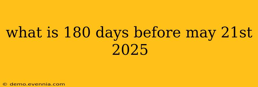 what is 180 days before may 21st 2025