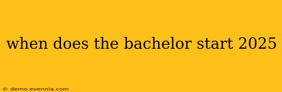 when does the bachelor start 2025