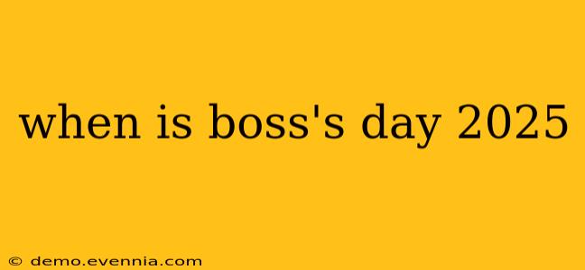 when is boss's day 2025