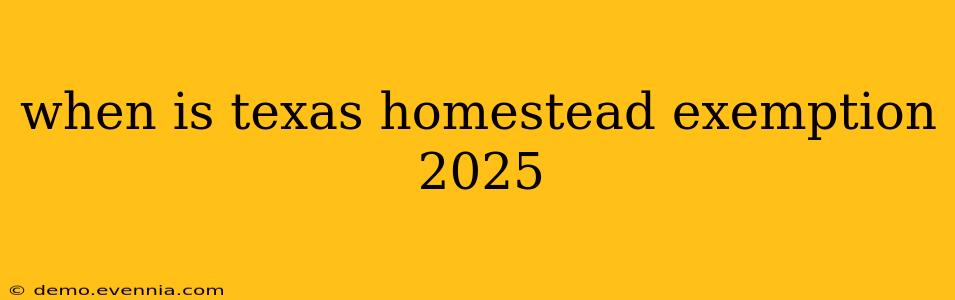 when is texas homestead exemption 2025