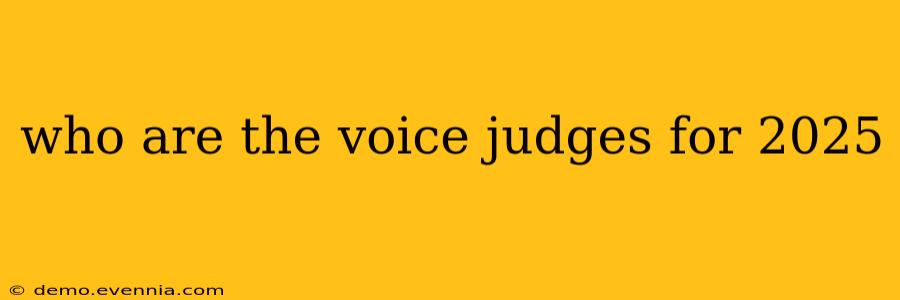 who are the voice judges for 2025