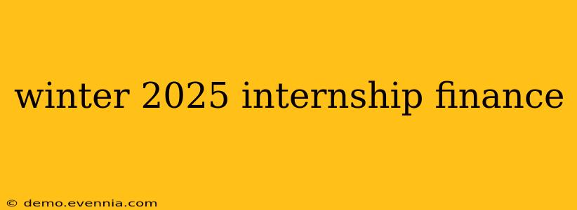 winter 2025 internship finance