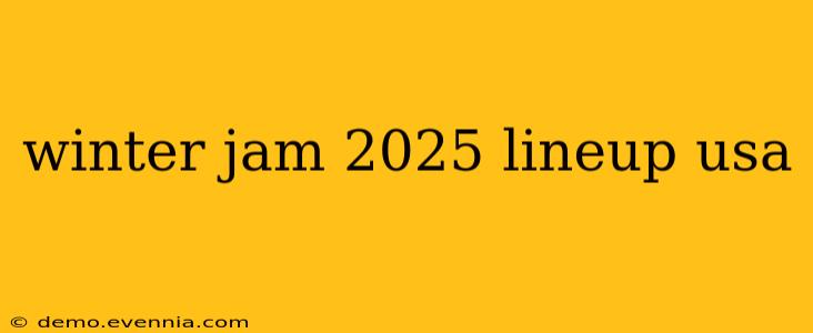 winter jam 2025 lineup usa