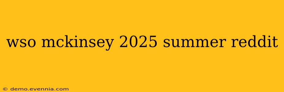 wso mckinsey 2025 summer reddit