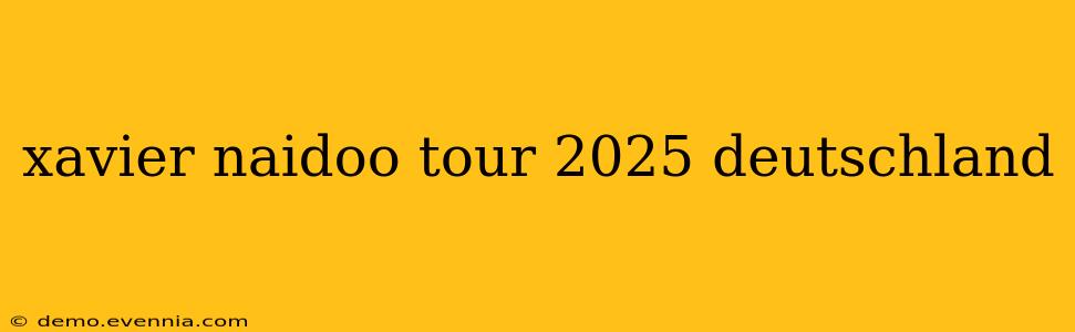 xavier naidoo tour 2025 deutschland