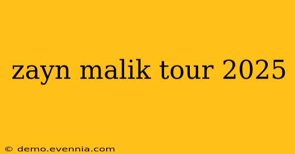 zayn malik tour 2025